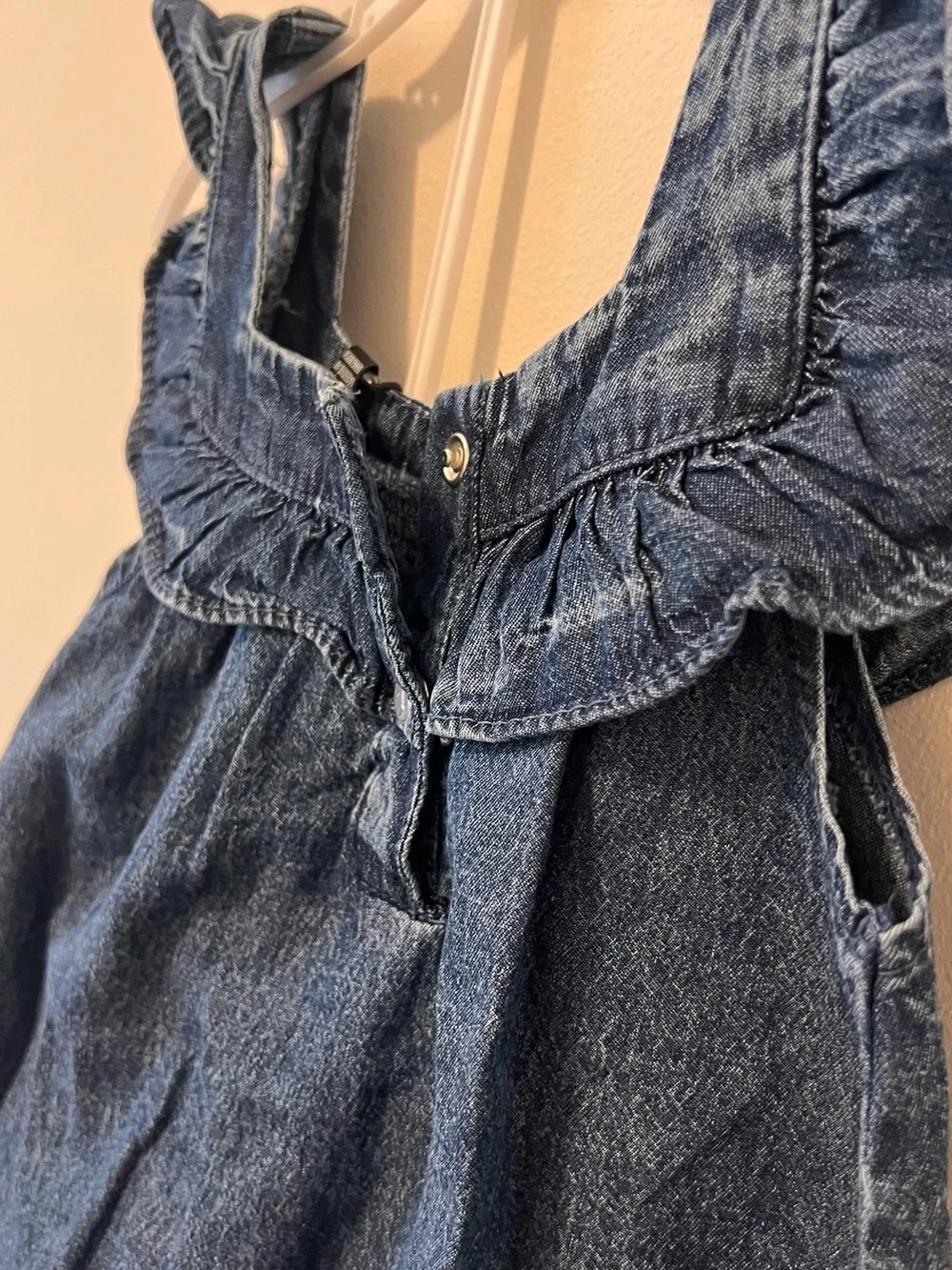 7 For All Mankind Dark Blue Denim Baby Dress with Cream Shorts Size 4 NWT